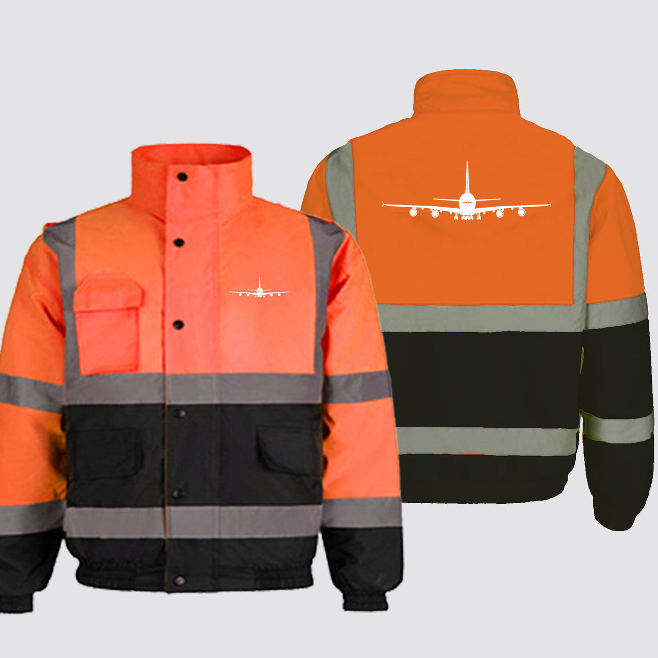 Airbus A380 Silhouette Designed Reflective Winter Jackets