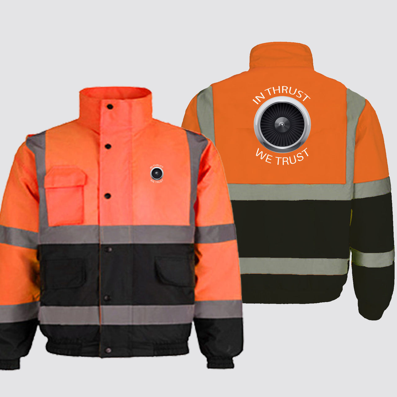 In Thrust We Trust Designed Reflective Winter Jackets