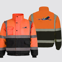 Thumbnail for Multicolor Airplane Designed Reflective Winter Jackets