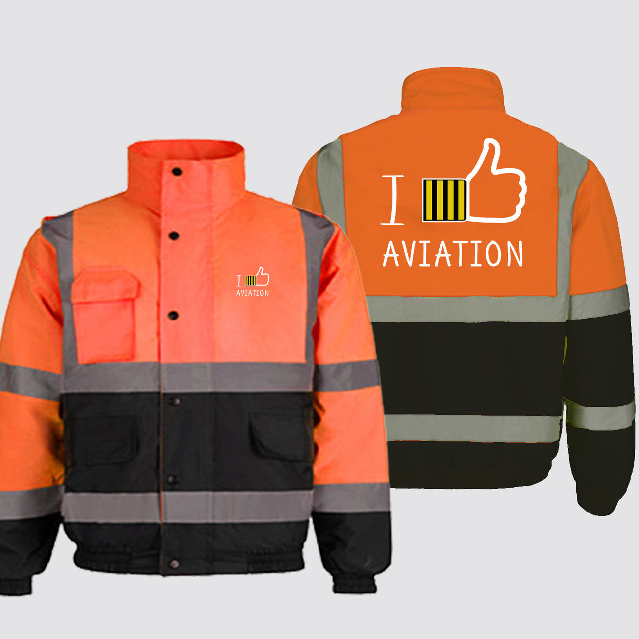 I Like Aviation Designed Reflective Winter Jackets