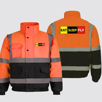 Thumbnail for Eat Sleep Fly (Colourful) Designed Reflective Winter Jackets