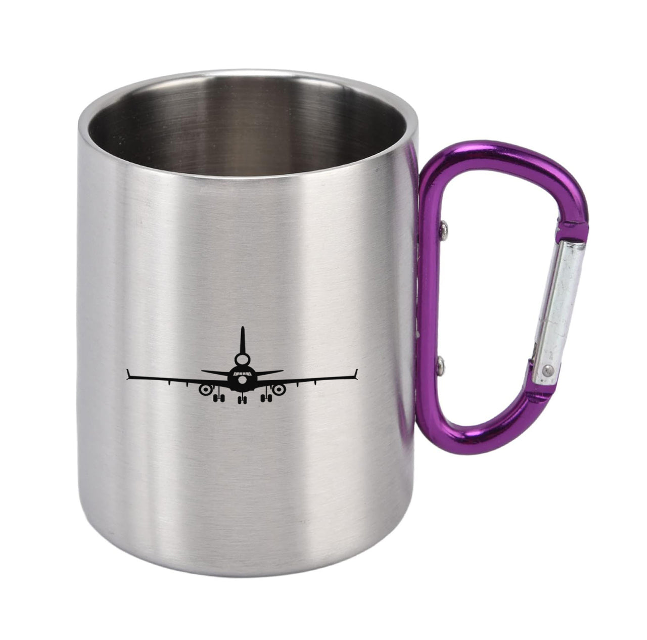 McDonnell Douglas MD-11 Silhouette Plane Designed Stainless Steel Outdoors Mugs