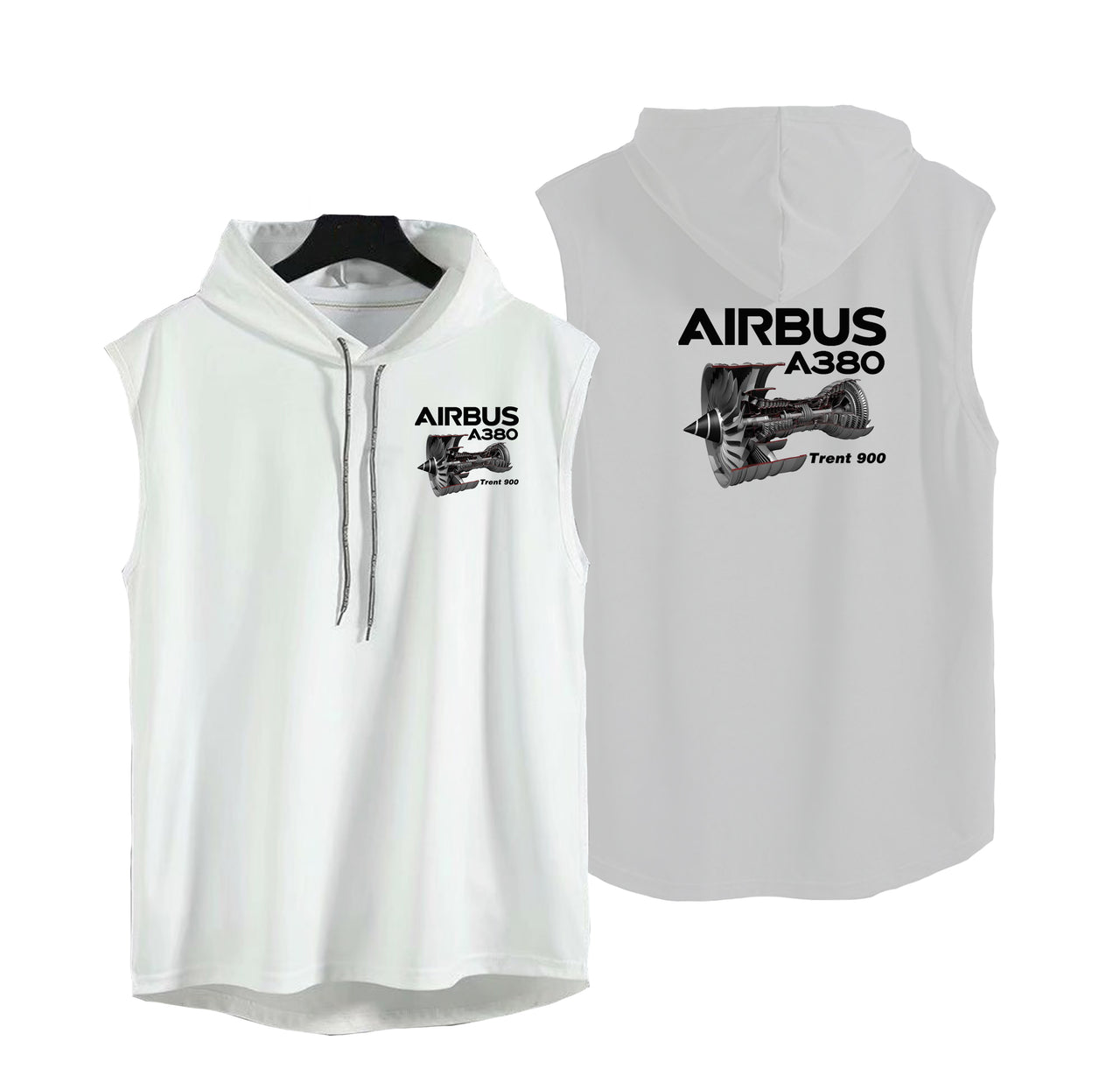 Airbus A380 & Trent 900 Engine Designed Hooded Tank Tops