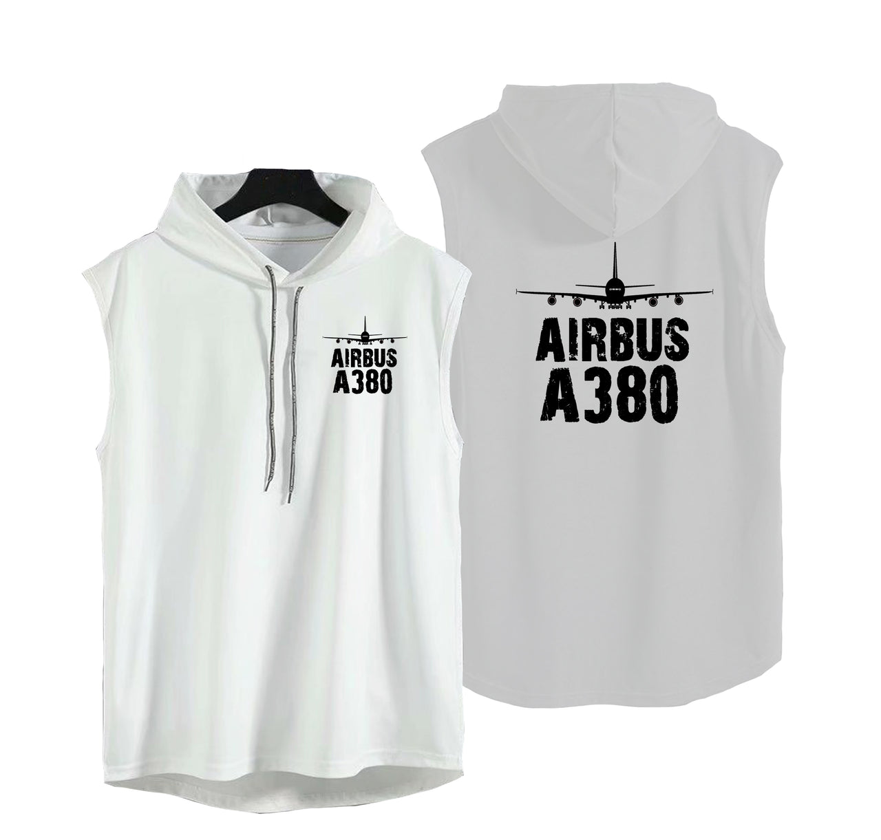 Airbus A380 & Plane Designed Hooded Tank Tops