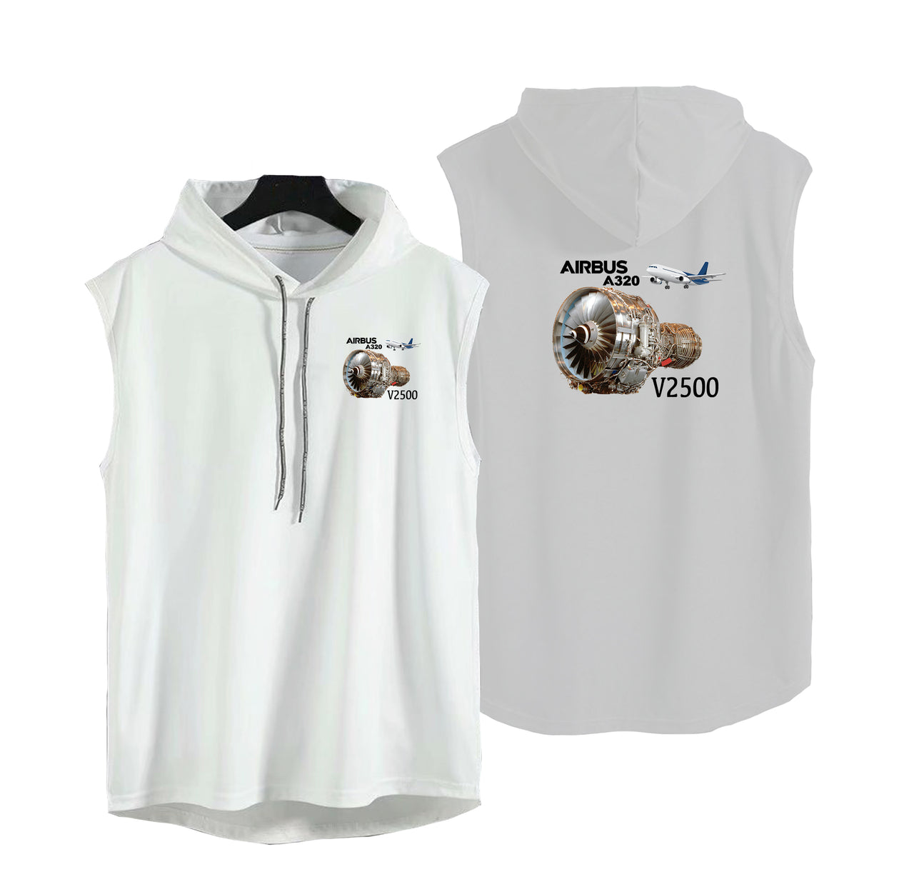 Airbus A320 & V2500 Engine Designed Hooded Tank Tops