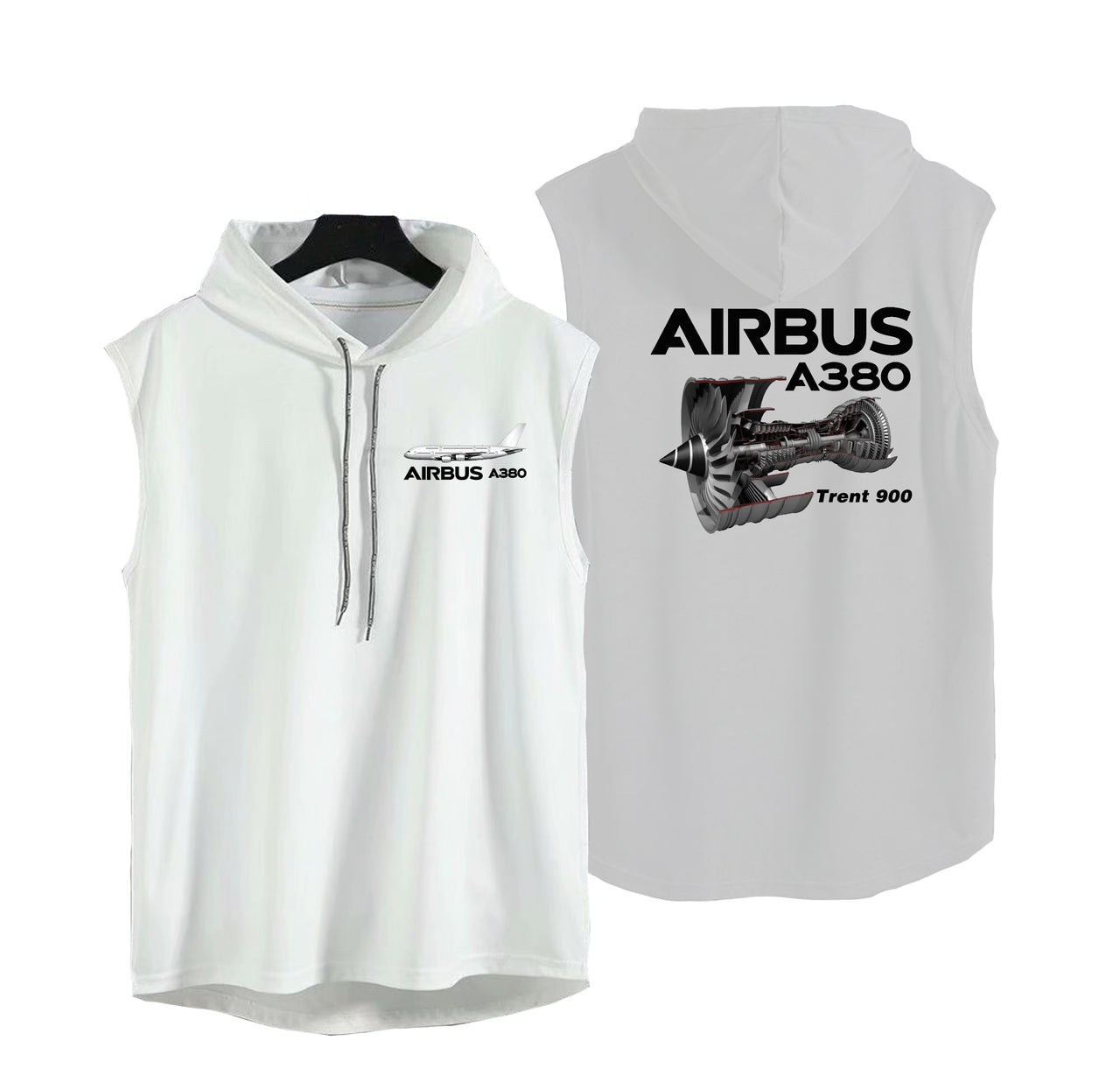 Airbus A380 & Trent 900 Engine Designed Hooded Tank Tops