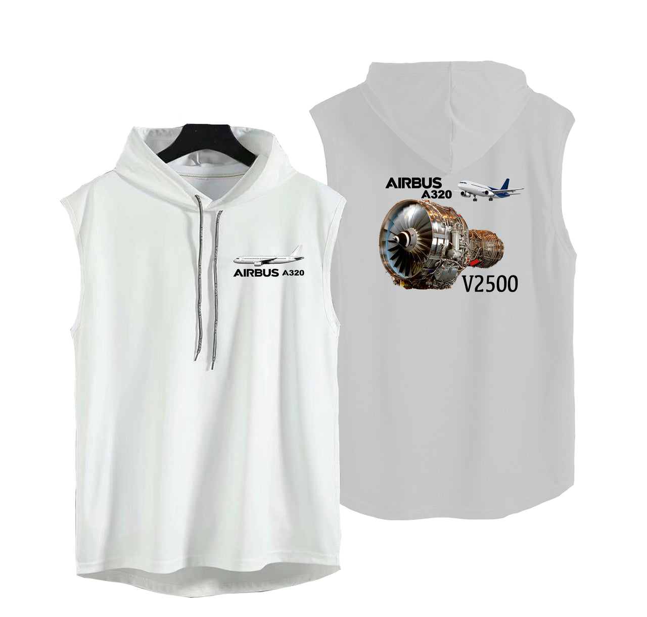 Airbus A320 & V2500 Engine Designed Hooded Tank Tops