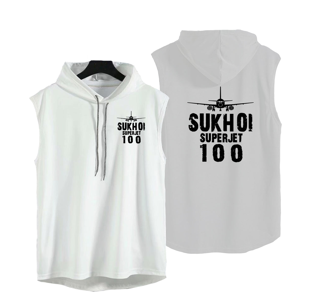 Sukhoi Superjet 100 & Plane Designed Hooded Tank Tops