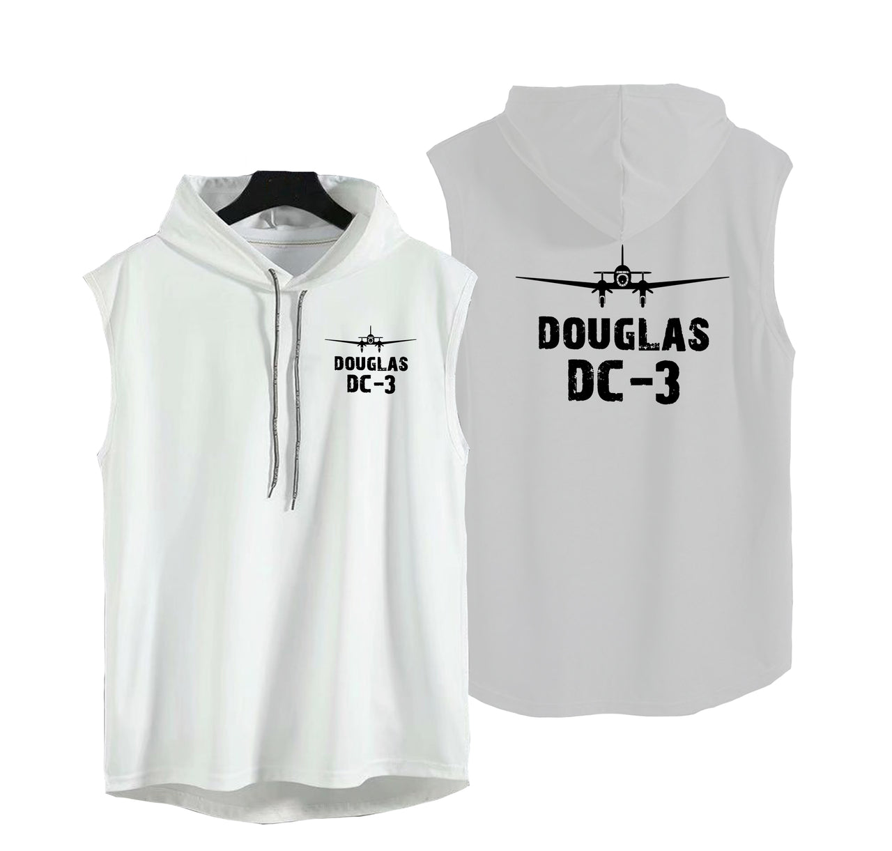 Douglas DC-3 & Plane Designed Hooded Tank Tops