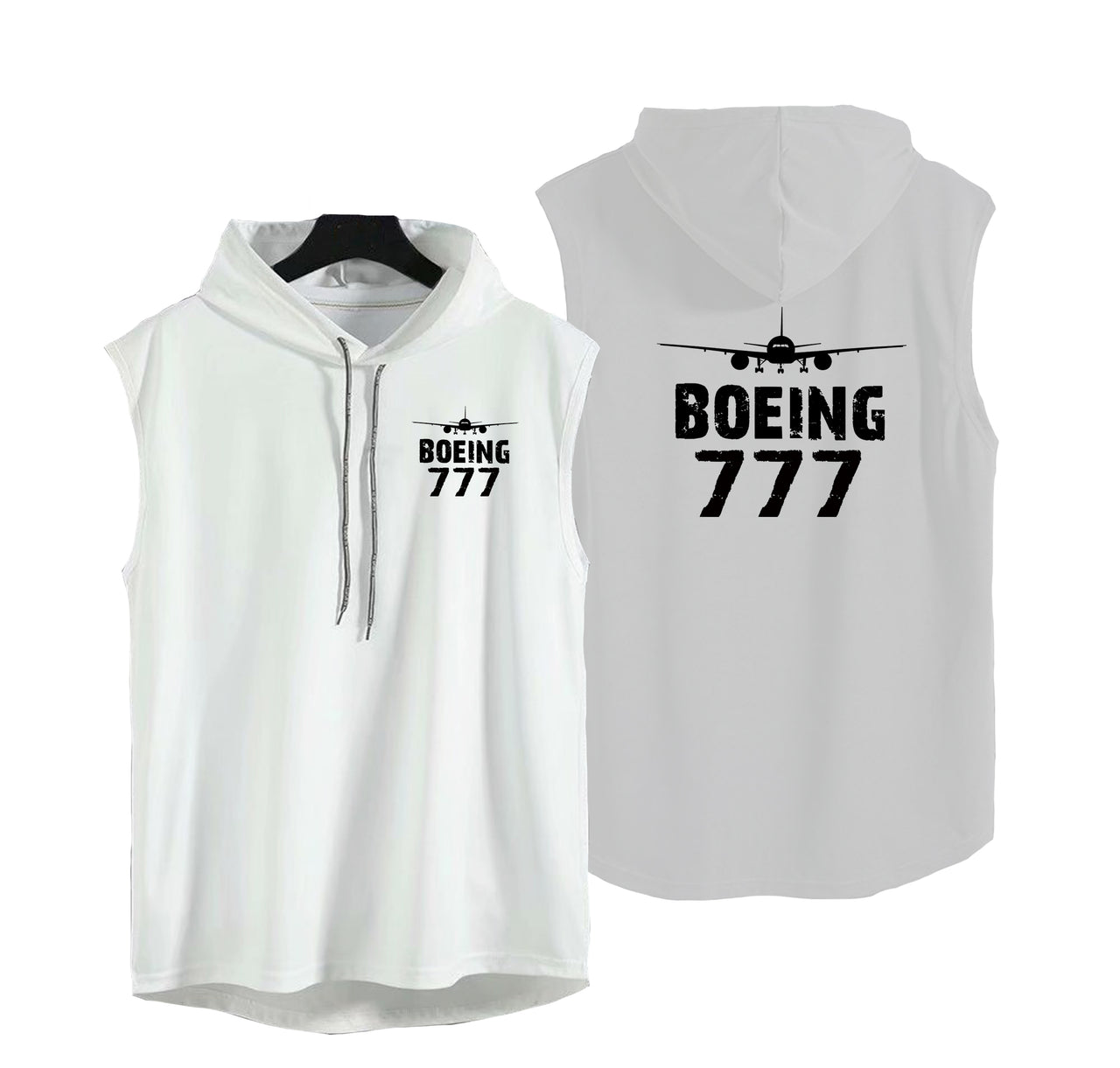 Boeing 777 & Plane Designed Hooded Tank Tops