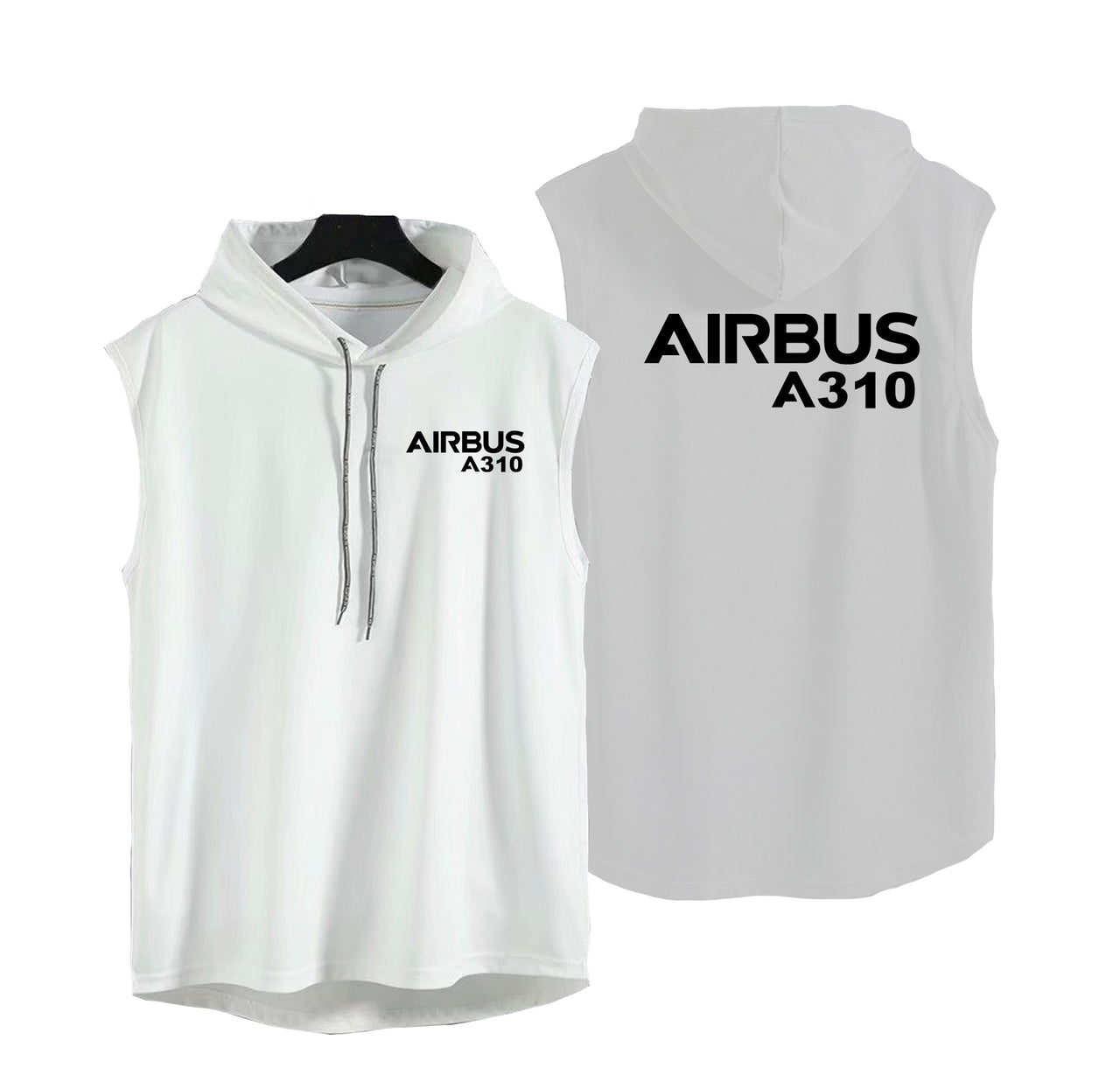 Airbus A310 & Text Designed Hooded Tank Tops