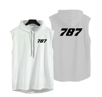 Thumbnail for 787 Flat Text Designed Hooded Tank Tops