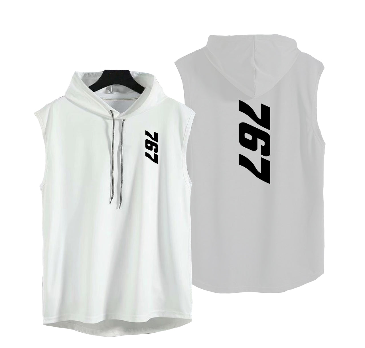 Boeing 767 Text Designed Hooded Tank Tops