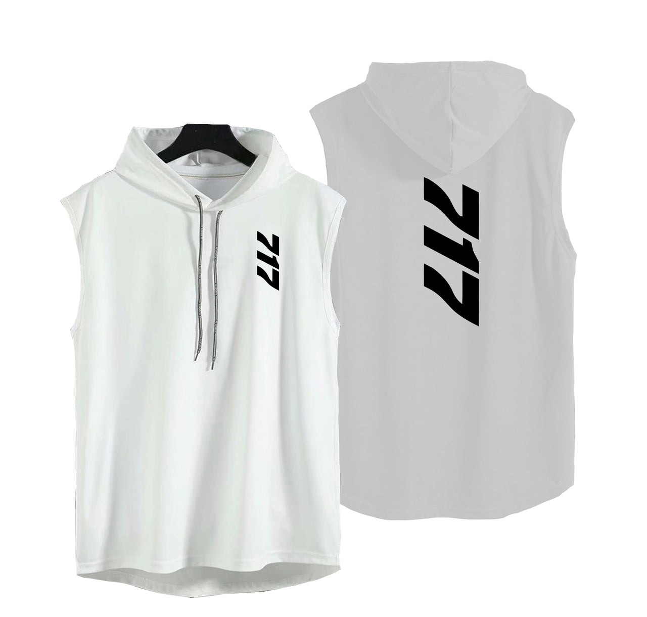 Boeing 717 Text Designed Hooded Tank Tops