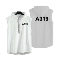 Thumbnail for A319 Flat Text Designed Hooded Tank Tops
