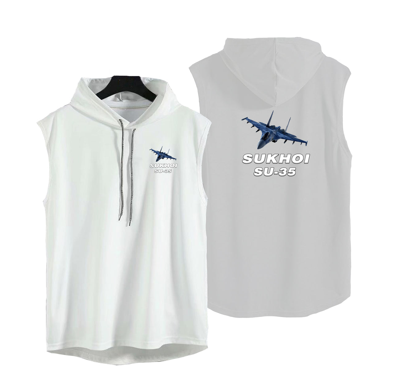 The Sukhoi SU-35 Designed Hooded Tank Tops