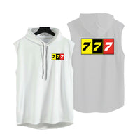 Thumbnail for Flat Colourful 777 Designed Hooded Tank Tops