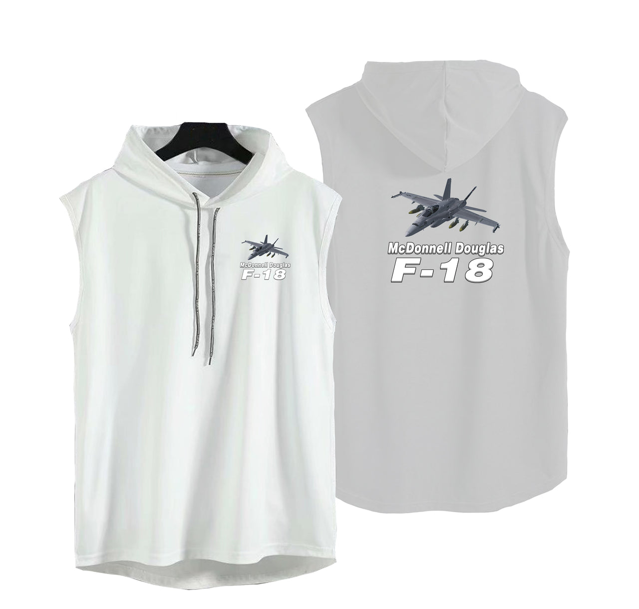 The McDonnell Douglas F18 Designed Hooded Tank Tops