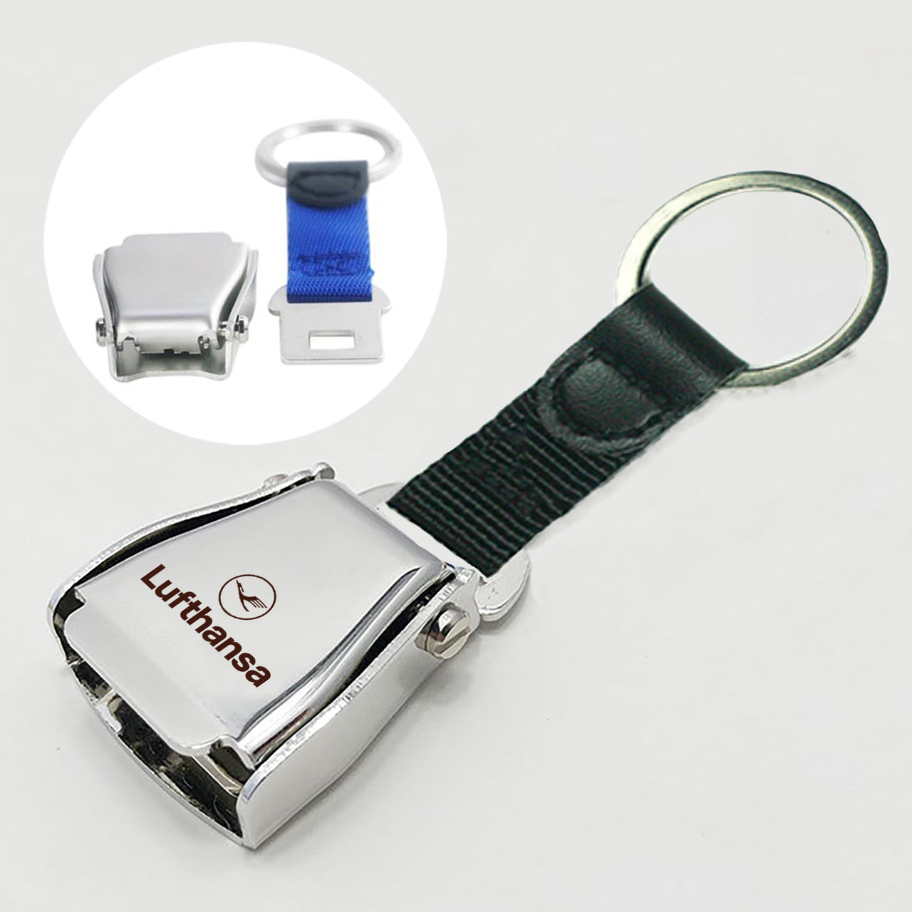 Lufthansa Airlines Designed Airplane Seat Belt Key Chains