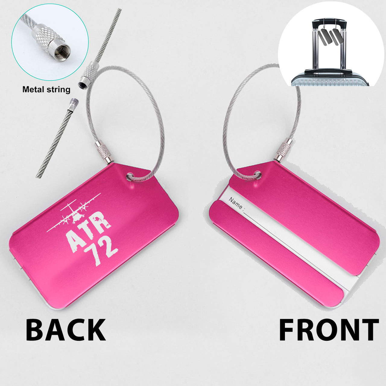 ATR-72 & Plane Designed Fashion Metal Luggage Tags