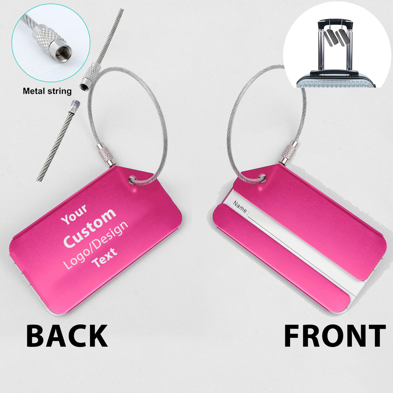 Custom Design Image Logo Designed Fashion Metal Luggage Tags