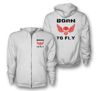 Thumbnail for Born To Fly SKELETON Designed Zipped Hoodies