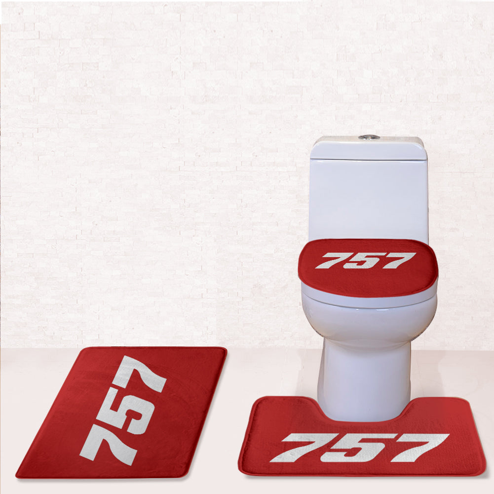 757 Flat Text Designed Toilet Seat Cover Three-piece Set