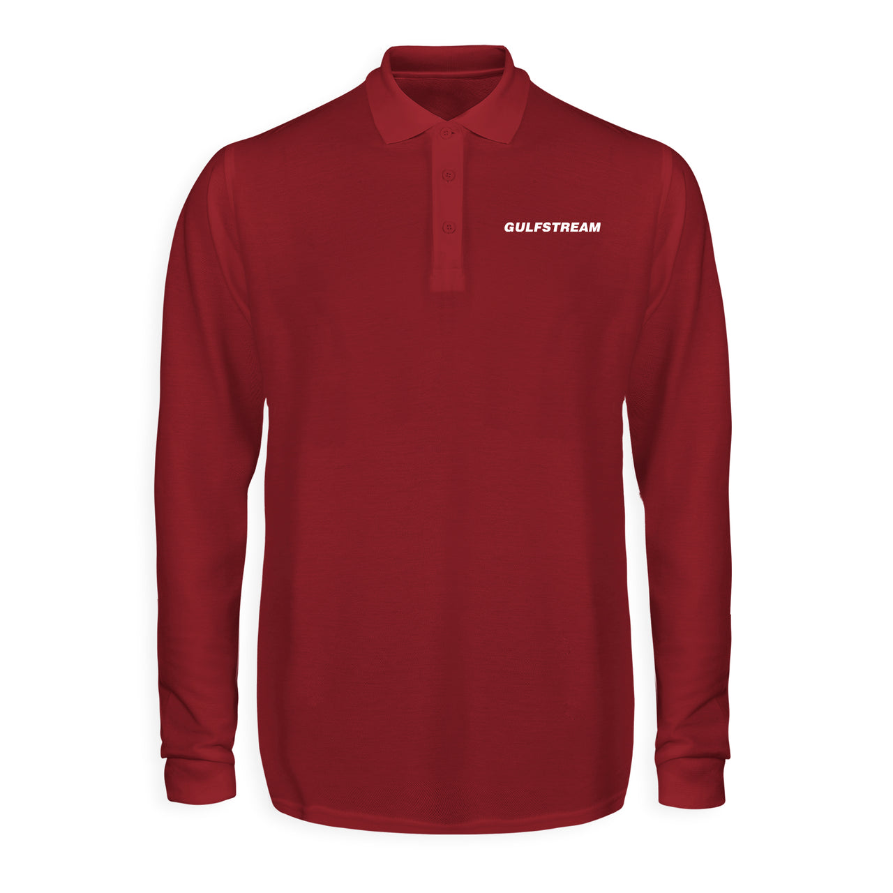 Gulfstream & Text Designed Long Sleeve Polo T-Shirts
