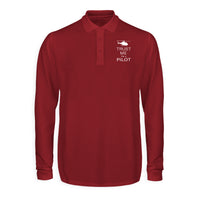Thumbnail for Trust Me I'm a Pilot (Helicopter) Designed Long Sleeve Polo T-Shirts