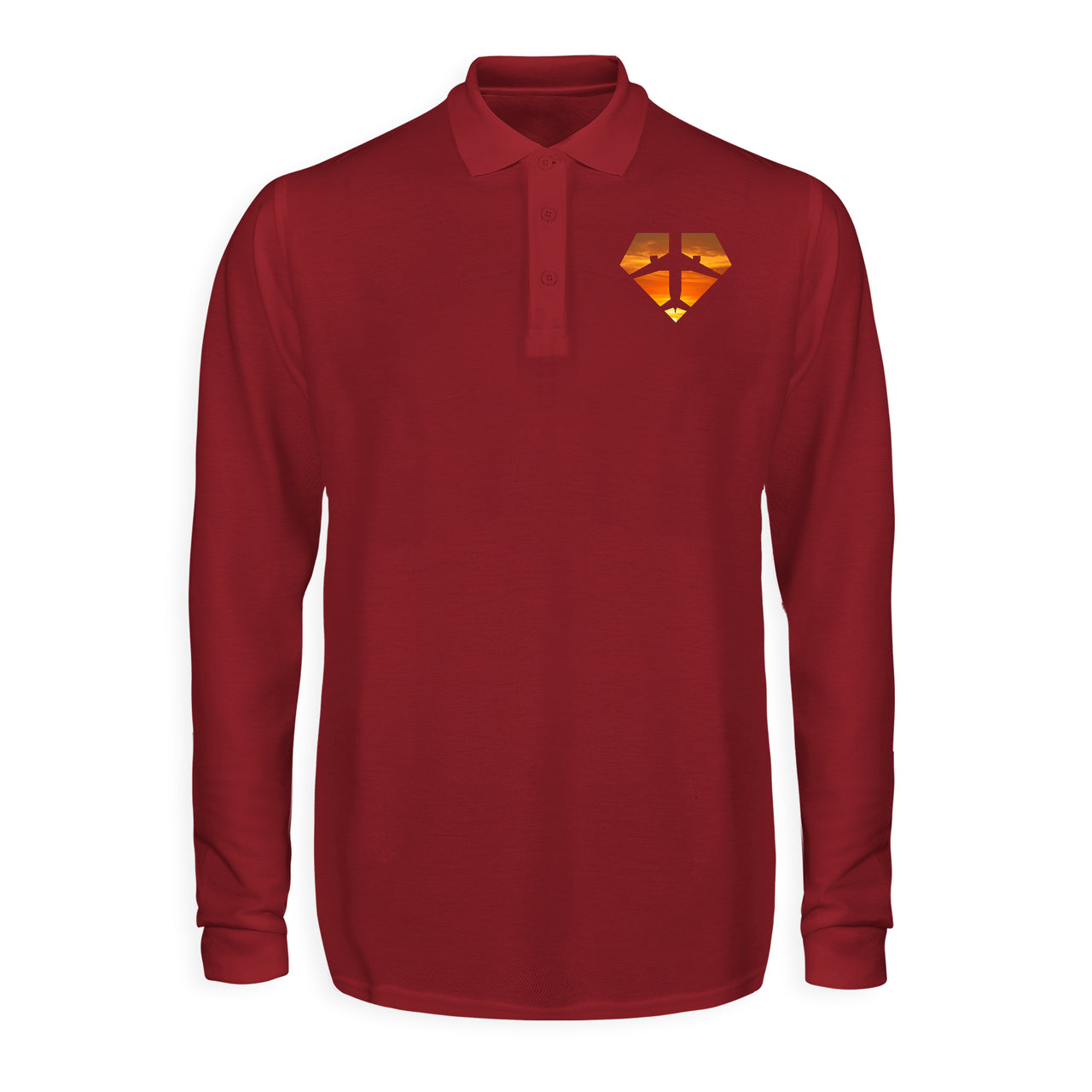 Supermen of The Skies (Sunset) Designed Long Sleeve Polo T-Shirts