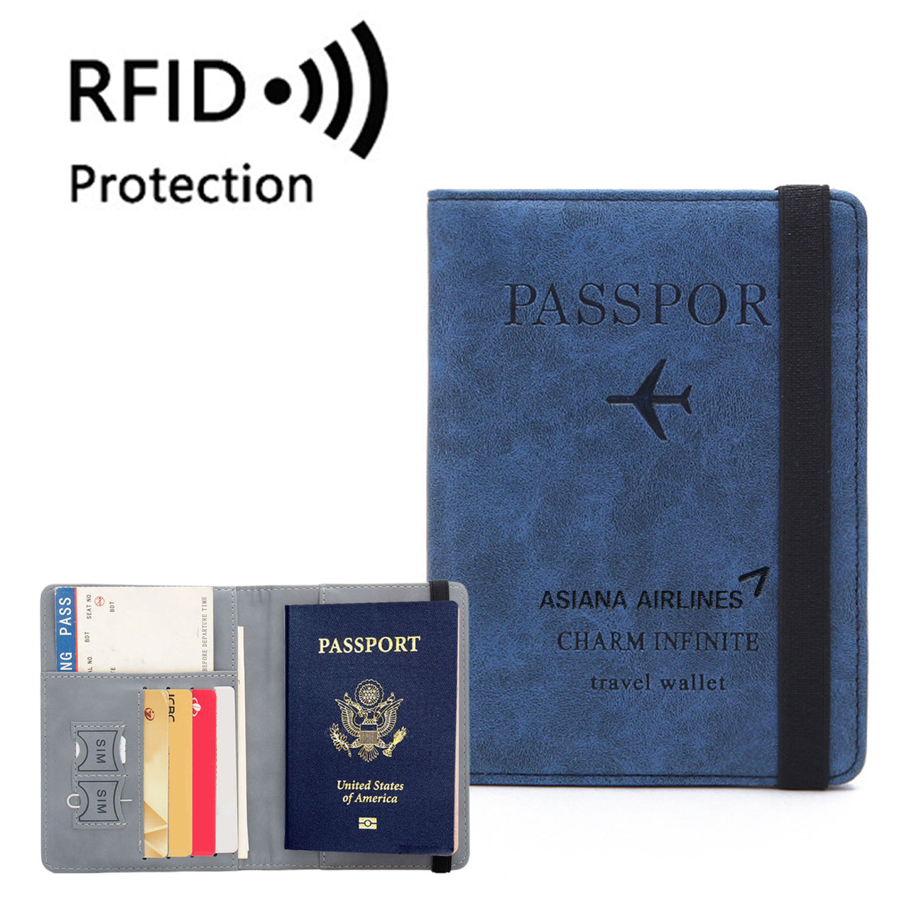 Asiana Airlines Designed Passport Cover Travel Wallet Passport Holder