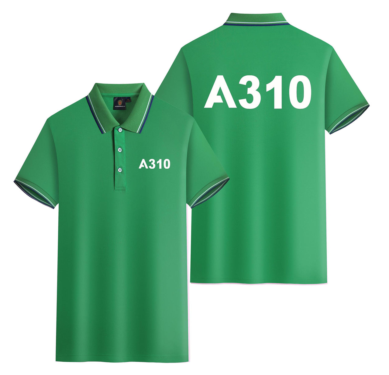 A310 Flat Text Designed Stylish Polo T-Shirts (Double-Side)