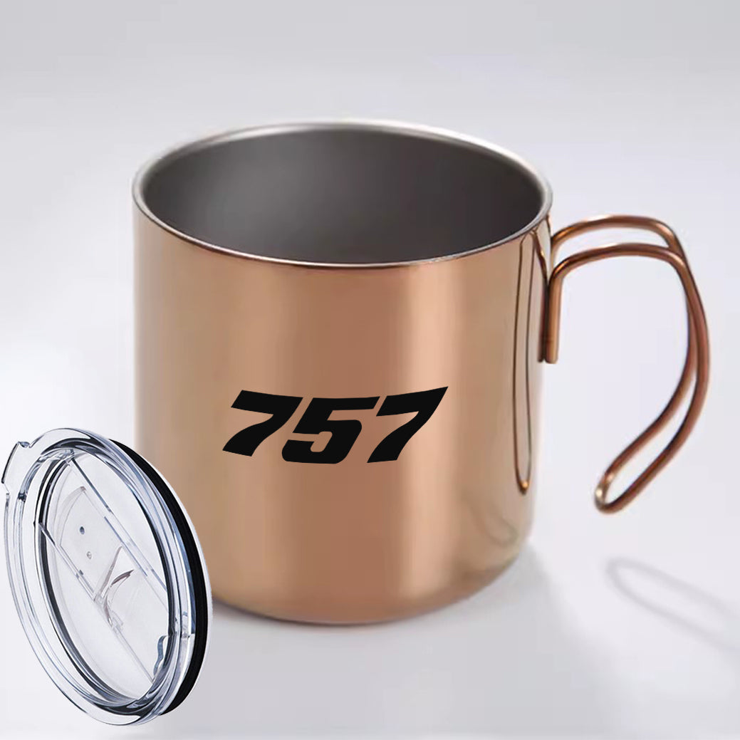 757 Flat Text Designed Stainless Steel Portable Mugs