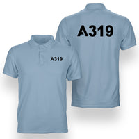 Thumbnail for A319 Flat Text Designed Double Side Polo T-Shirts
