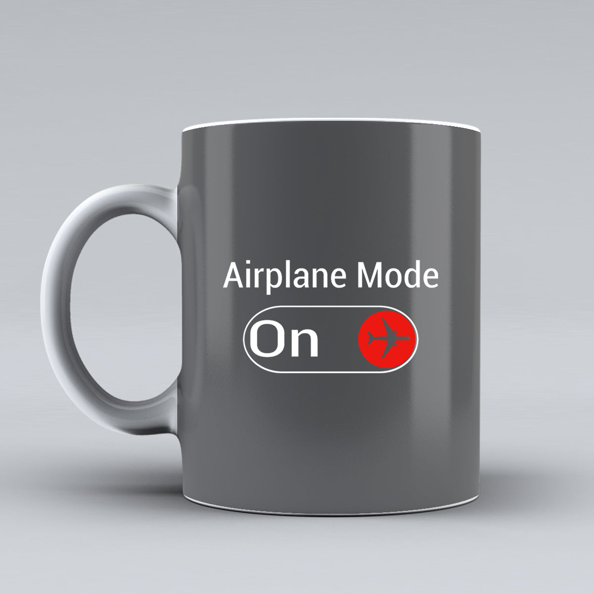 Airplane Mode On Designed Ceramic White Mugs