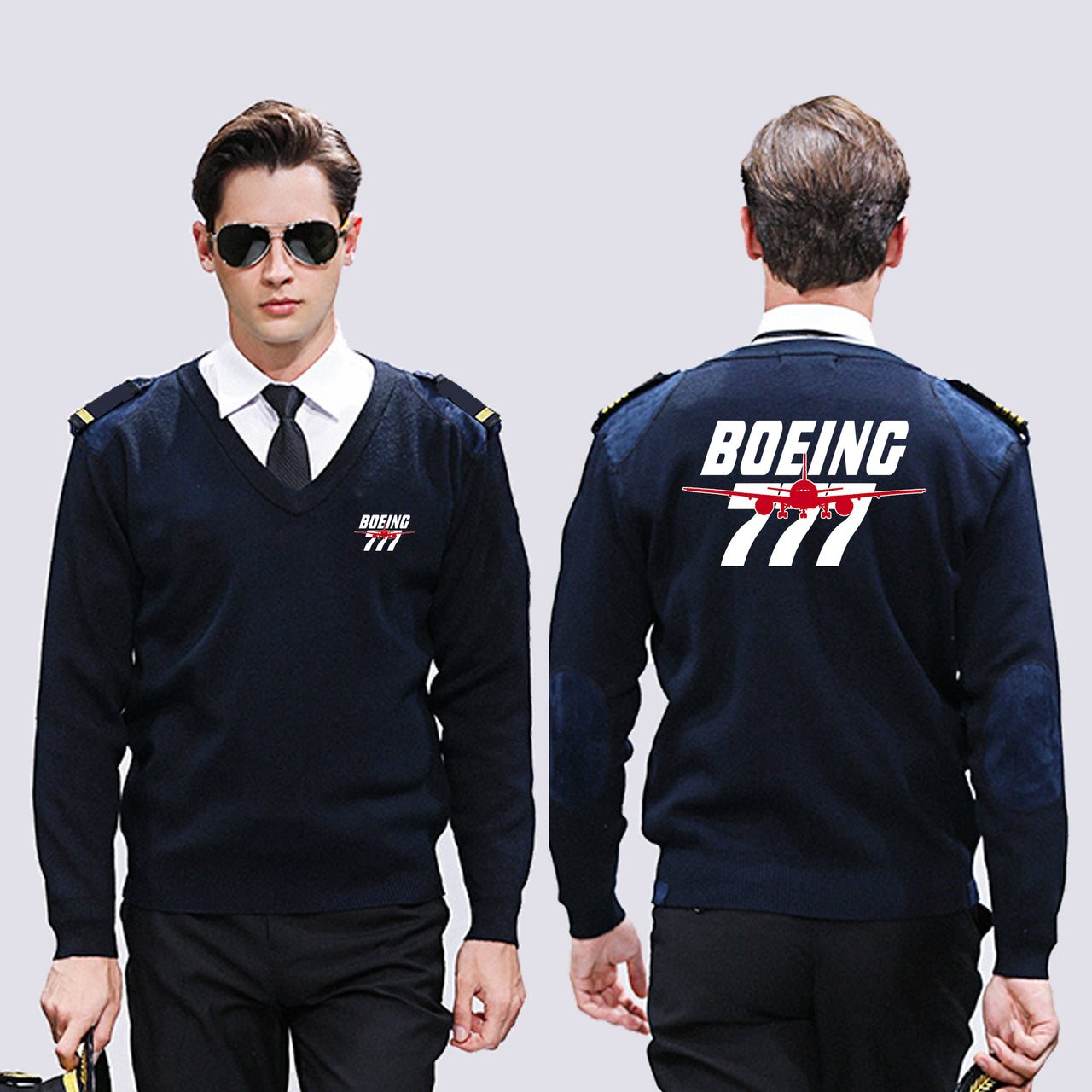 Amazing Boeing 777 Designed Wool Pilot Sweaters