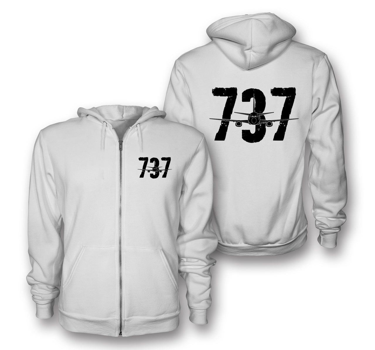 Boeing 737 Designed Designed Zipped Hoodies