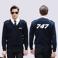 Thumbnail for 747 Flat Text Designed Wool Pilot Sweaters