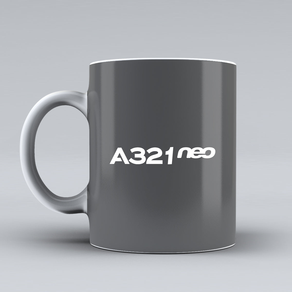A321neo & Text Designed Ceramic White Mugs