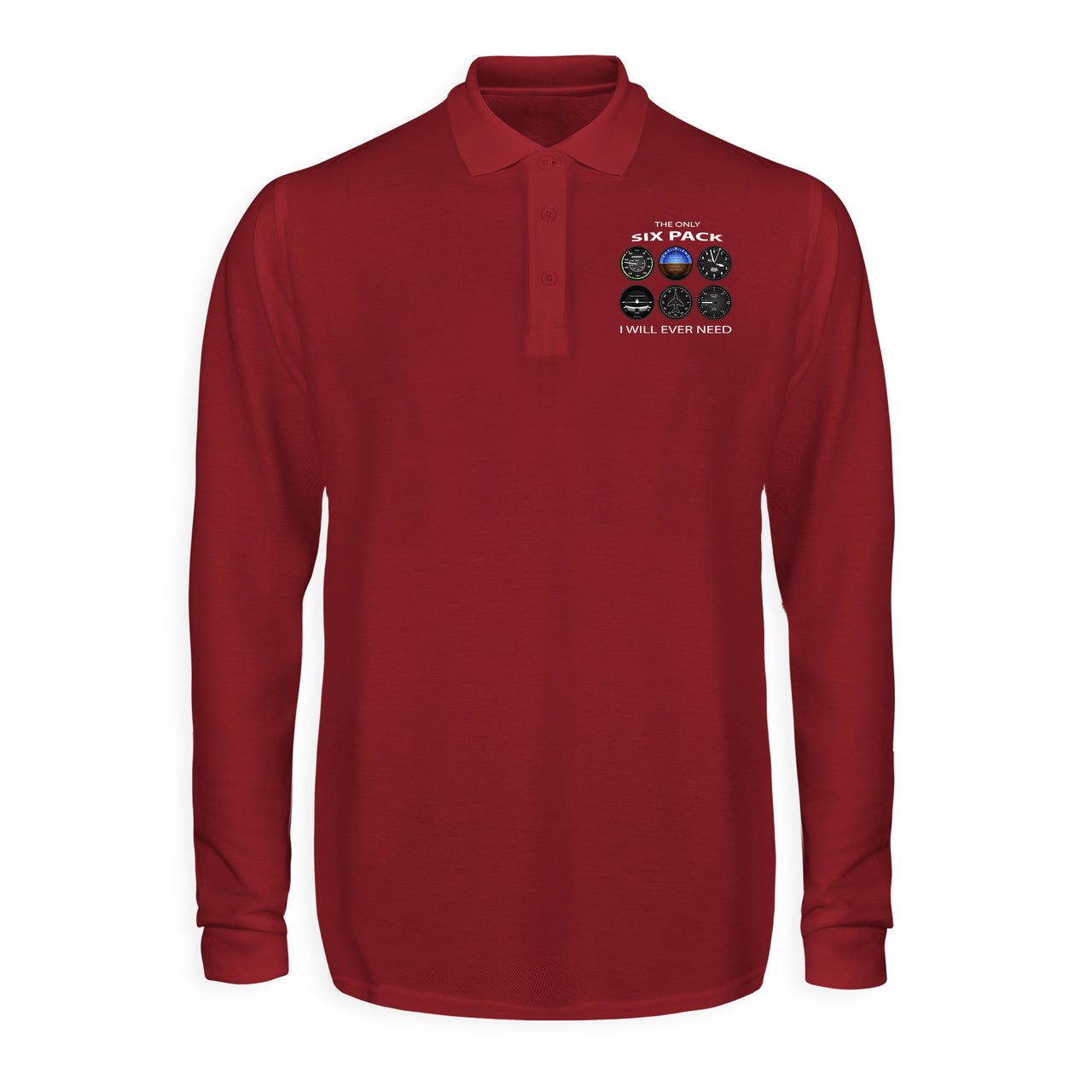 The Only Six Pack I Will Ever Need Designed Long Sleeve Polo T-Shirts