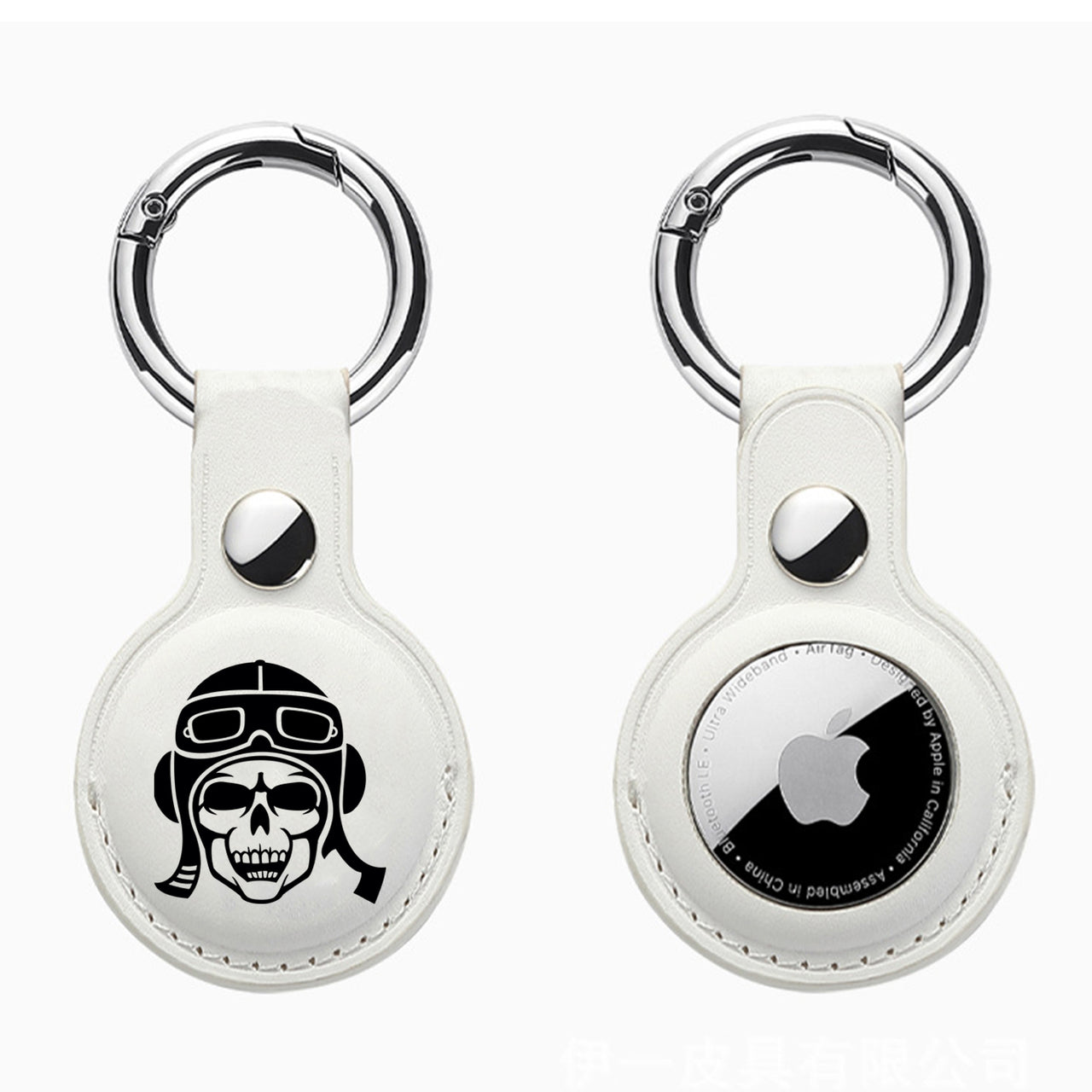 Skeleton Pilot Design Airtags Leather Cases
