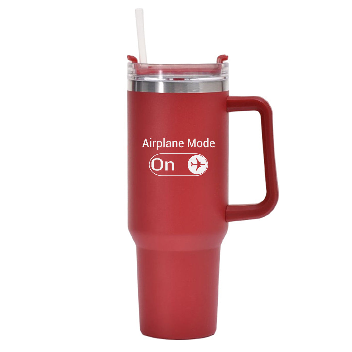 Airplane Mode On Designed 40oz Stainless Steel Car Mug With Holder