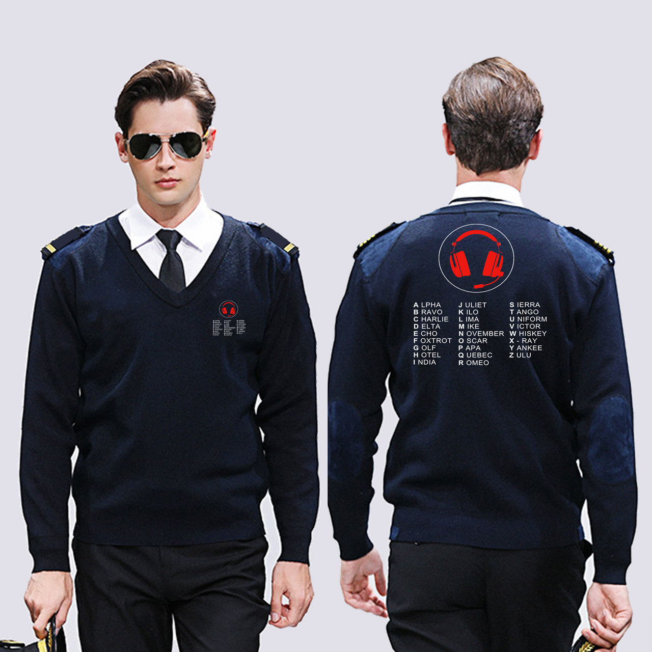 Aviation Alphabet 3 Designed Wool Pilot Sweaters