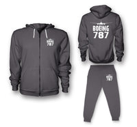 Thumbnail for Boeing 787 & Plane Designed Zipped Hoodies & Sweatpants Set