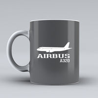 Thumbnail for Airbus A320 Printed Designed Ceramic White Mugs