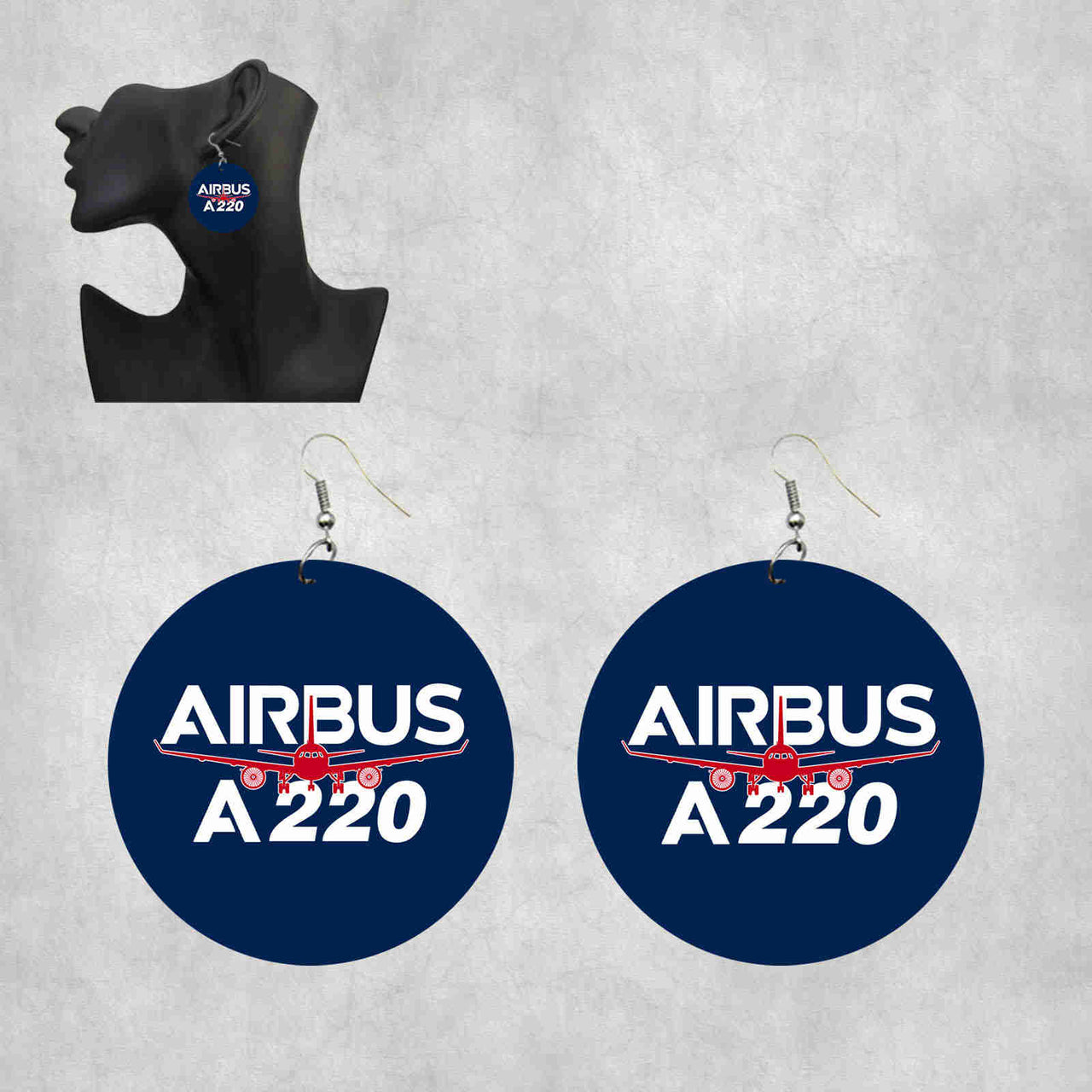 Amazing Airbus A220 Designed Wooden Drop Earrings