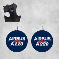 Thumbnail for Amazing Airbus A220 Designed Wooden Drop Earrings