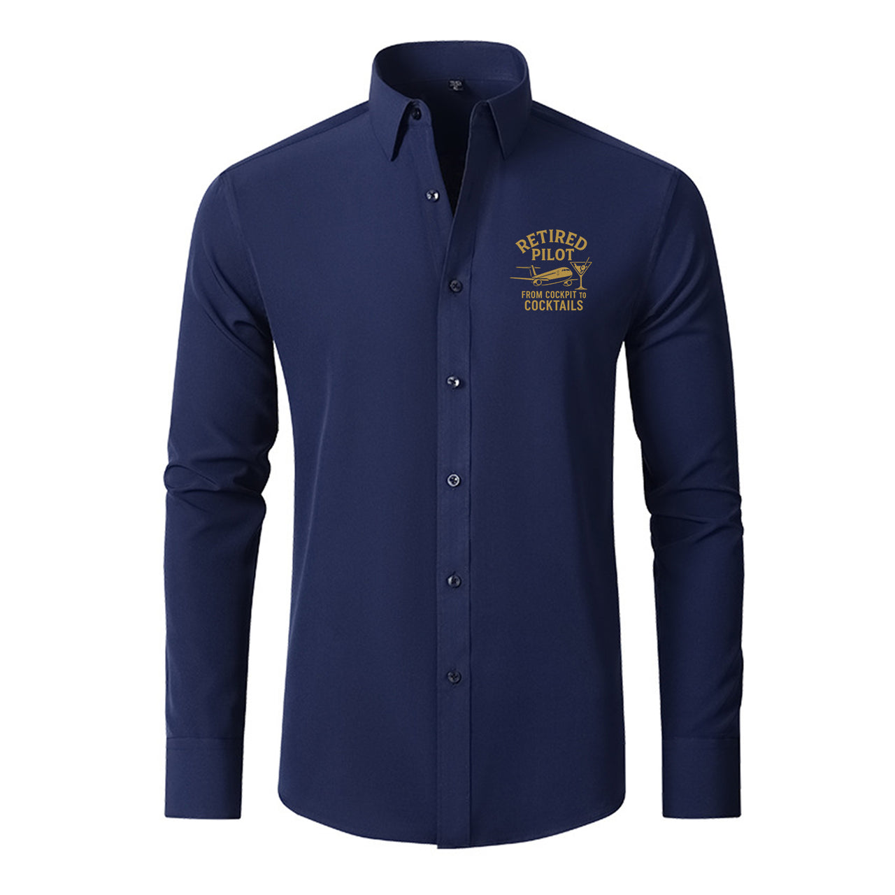 Retired Pilot & Coctails Designed Long Sleeve Shirts