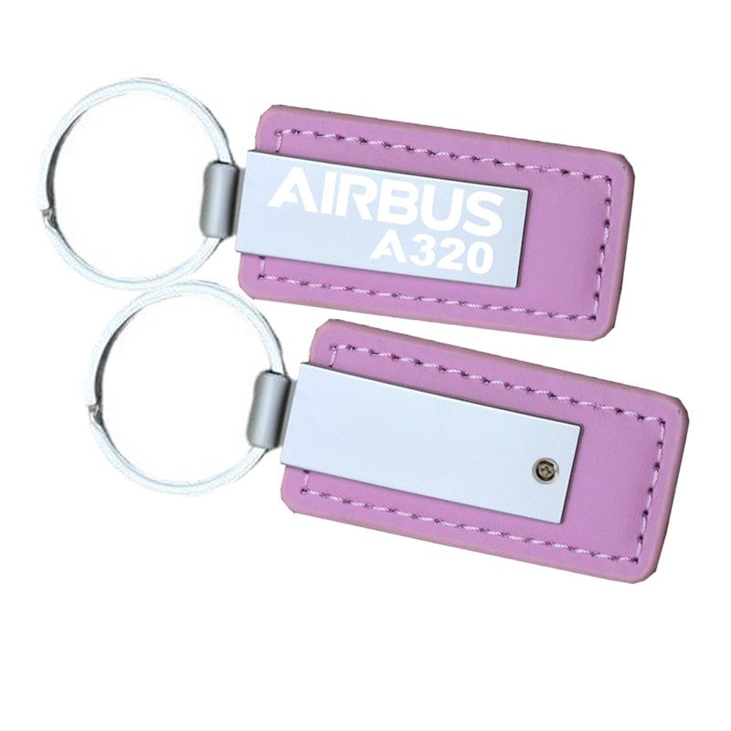 Airbus A320 & Text Faux Leather Key Chains