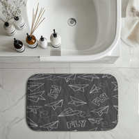 Thumbnail for Paper Airplane & Fly-Gray Designed Bath Mats